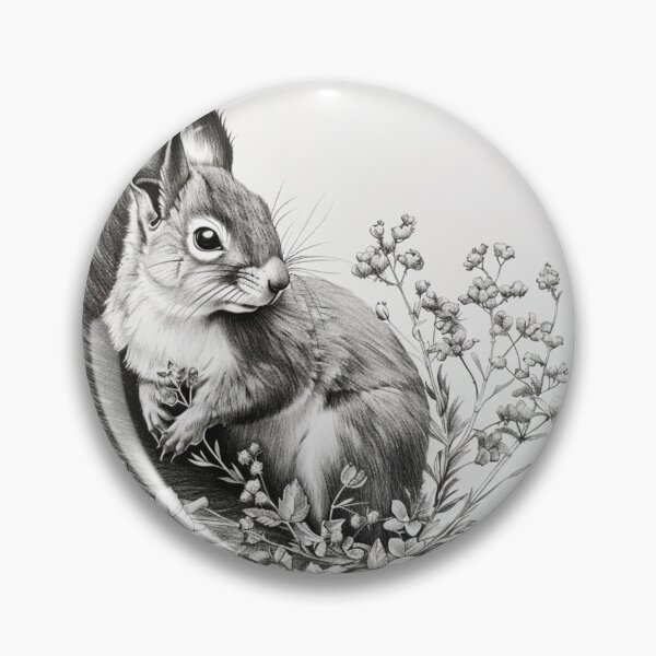 Item preview, Black and white Squirrel pencil drawing designed and sold by Pencil-Art.