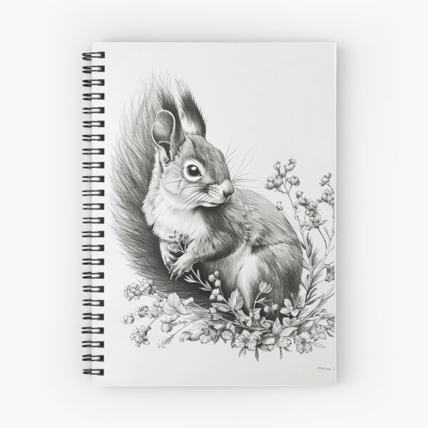 Item preview, Black and white Squirrel pencil drawing designed and sold by Pencil-Art.