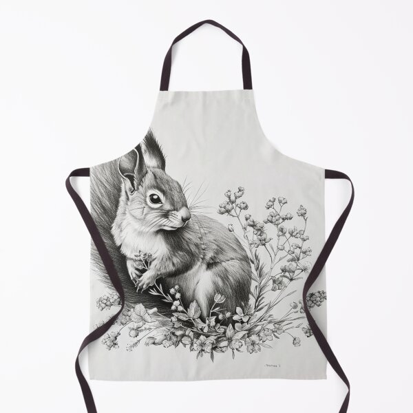 Item preview, Black and white Squirrel pencil drawing designed and sold by Pencil-Art.