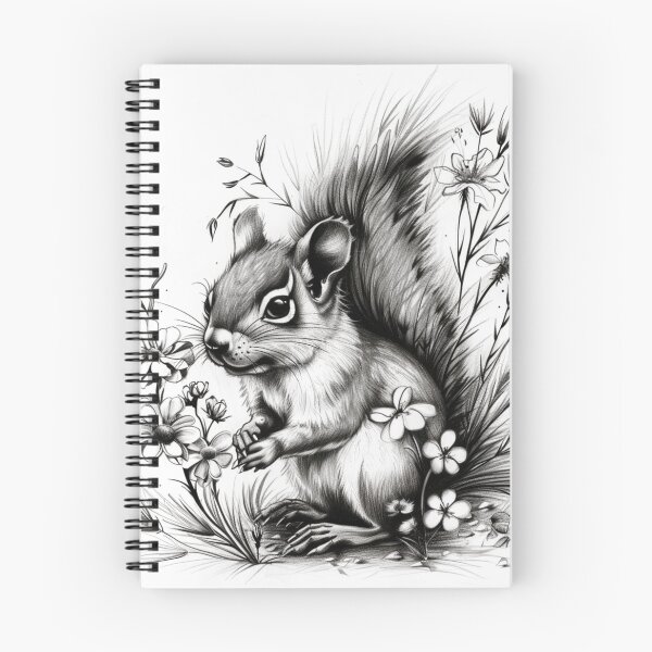 Item preview, Black and white Squirrel pencil drawing designed and sold by Pencil-Art.