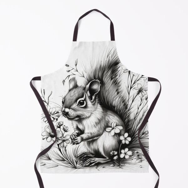 Item preview, Black and white Squirrel pencil drawing designed and sold by Pencil-Art.