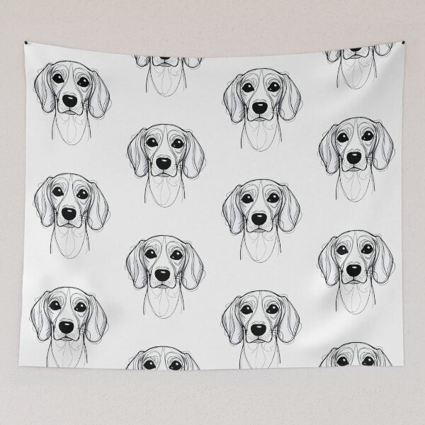 Item preview, Line Drawing Beagle Dog Head designed and sold by FreeStyleTrend.