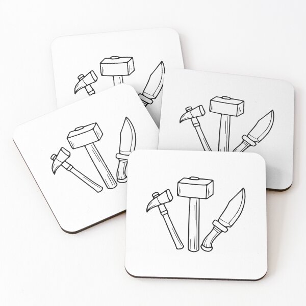 Item preview, Illustration of Stone hammer, flint knife, and hand axe designed and sold by rasagamastore.