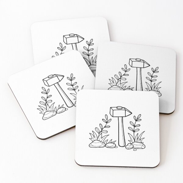 Item preview, Illustration of Stone hammer in the mossy forest designed and sold by rasagamastore.