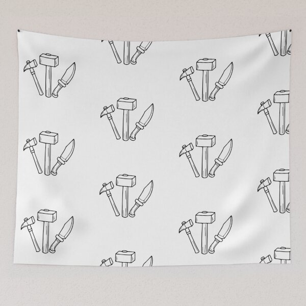 Item preview, Illustration of Stone hammer, flint knife, and hand axe designed and sold by rasagamastore.