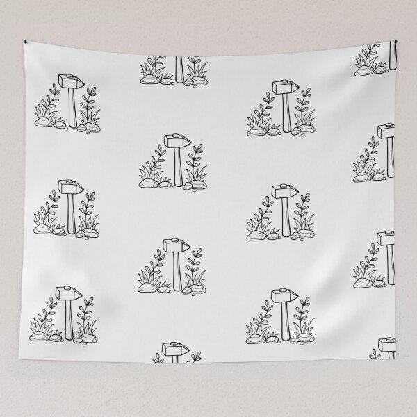 Item preview, Illustration of Stone hammer in the mossy forest designed and sold by rasagamastore.