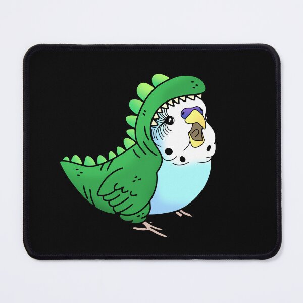 Item preview, blue budgie dressed like dinosaur designed and sold by FandomizedRose.
