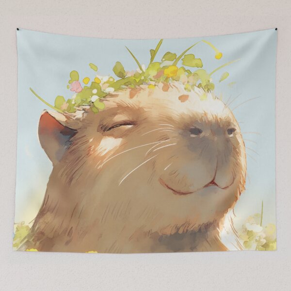 Item preview, Flower Power Capybara designed and sold by AshiraCreations.