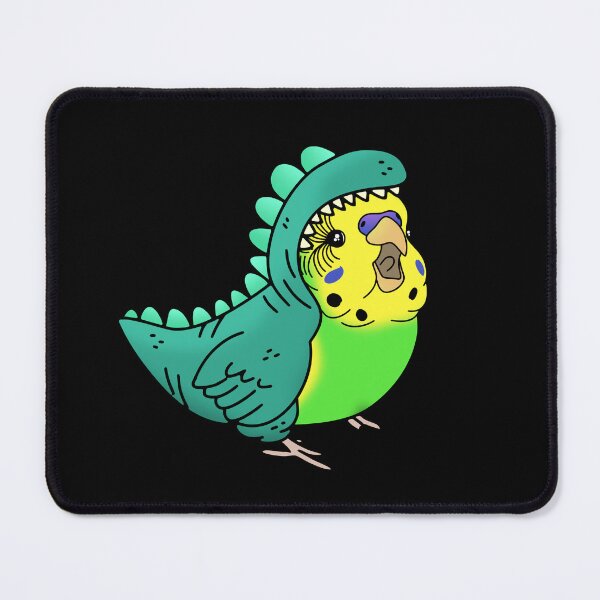 Item preview, green budgie dressed like dinosaur designed and sold by FandomizedRose.