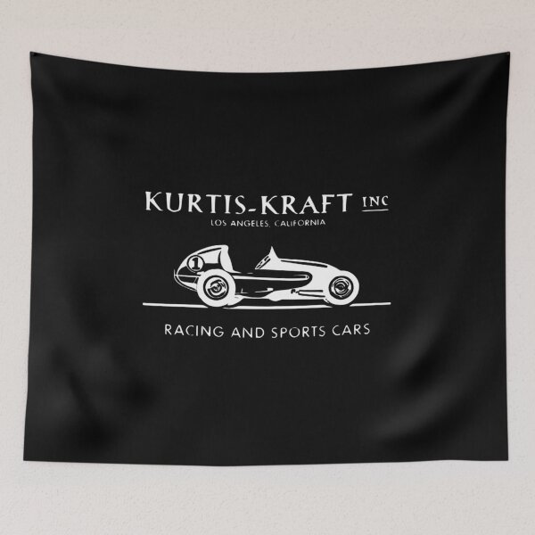 Item preview, Vintage Kurtis Kraft Inc racing and sports cars - white print designed and sold by retropetrol.