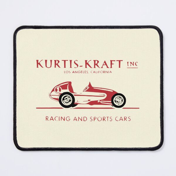 Item preview, Vintage Kurtis Kraft Inc racing and sports cars - red print designed and sold by retropetrol.