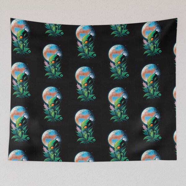 Item preview, Alien smoking weed 2 designed and sold by GreenKingShop.