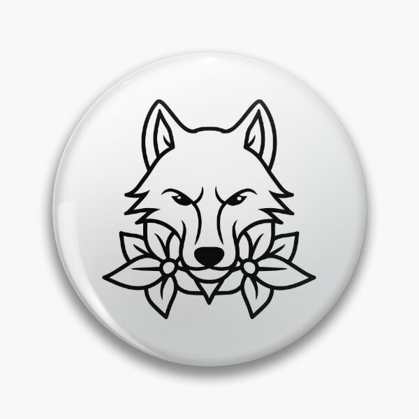 Item preview, Illustration of simple fierce wolf head and flower designed and sold by rasagamastore.
