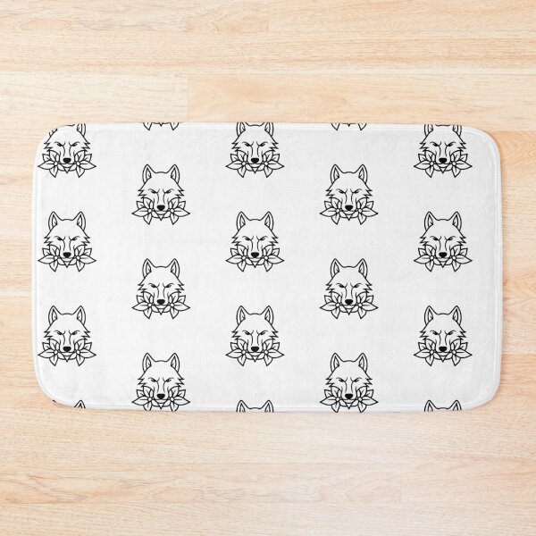 Item preview, Illustration of simple fierce wolf head and flower designed and sold by rasagamastore.