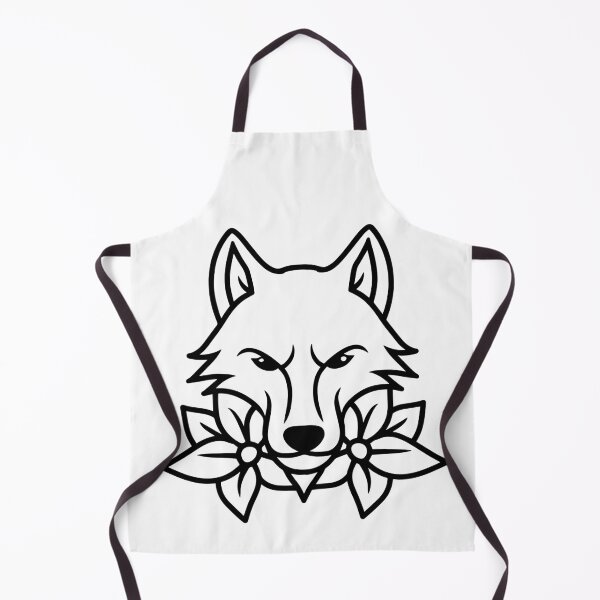 Item preview, Illustration of simple fierce wolf head and flower designed and sold by rasagamastore.
