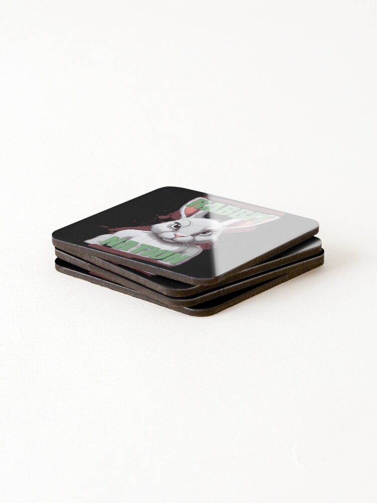 Thumbnail 4 of 5, Coasters (Set of 4), Rabbit Nation | Boss Rabbit designed and sold by pUNKnown.