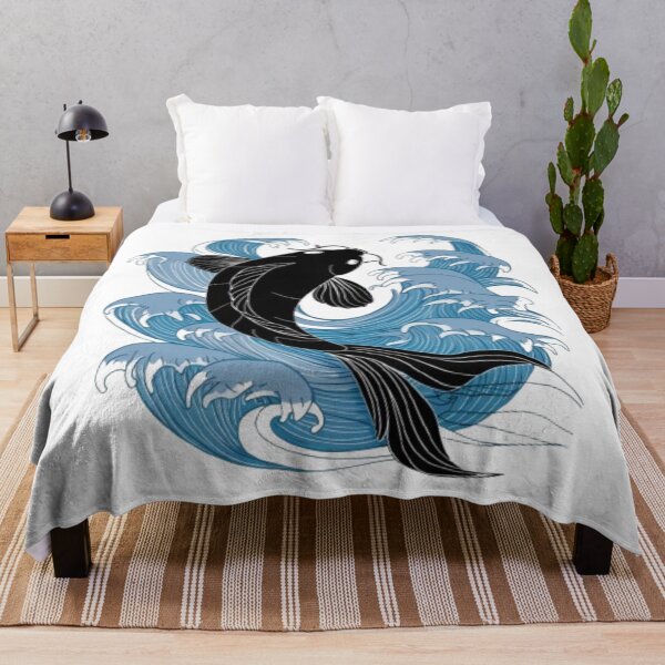 Item preview, koi fish and blue waves designed and sold by 123ks.