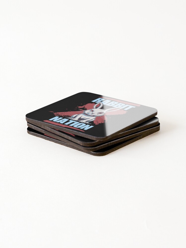 Thumbnail 4 of 5, Coasters (Set of 4), Rabbit Nation | Angry Rabbit designed and sold by pUNKnown.