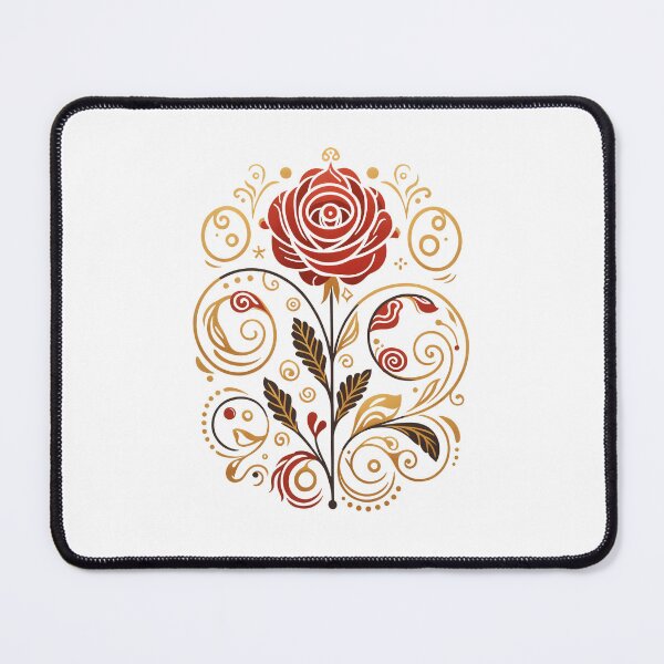 Item preview, 'Folk Art Rose' Floral Rose Pattern Design, Flower Lover, Nature Lover, Gift Idea designed and sold by RootedAvenueCo.