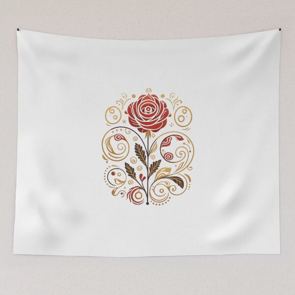 Item preview, 'Folk Art Rose' Floral Rose Pattern Design, Flower Lover, Nature Lover, Gift Idea designed and sold by RootedAvenueCo.