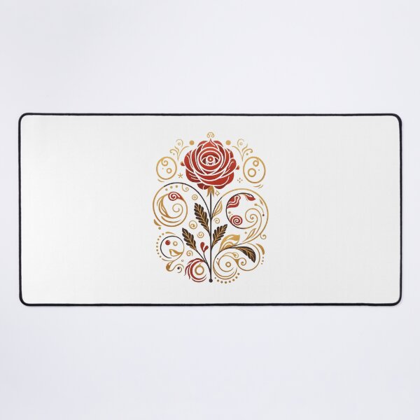 Item preview, 'Folk Art Rose' Floral Rose Pattern Design, Flower Lover, Nature Lover, Gift Idea designed and sold by RootedAvenueCo.