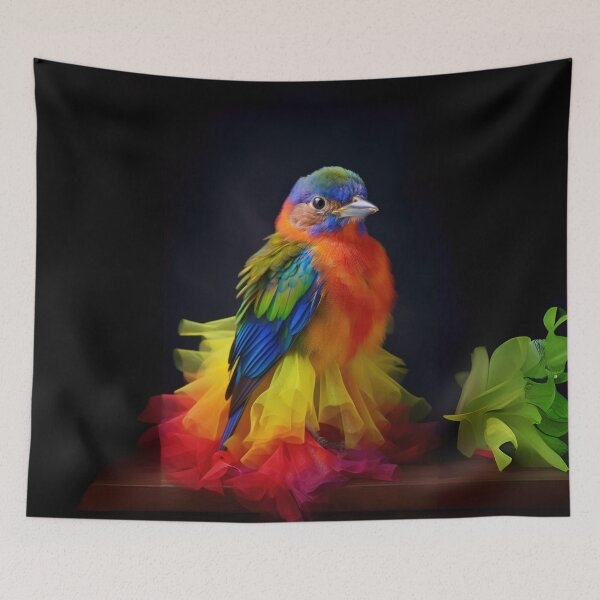 Item preview, Radiant Painted Bunting in Tulle Elegance designed and sold by Sillytoe.