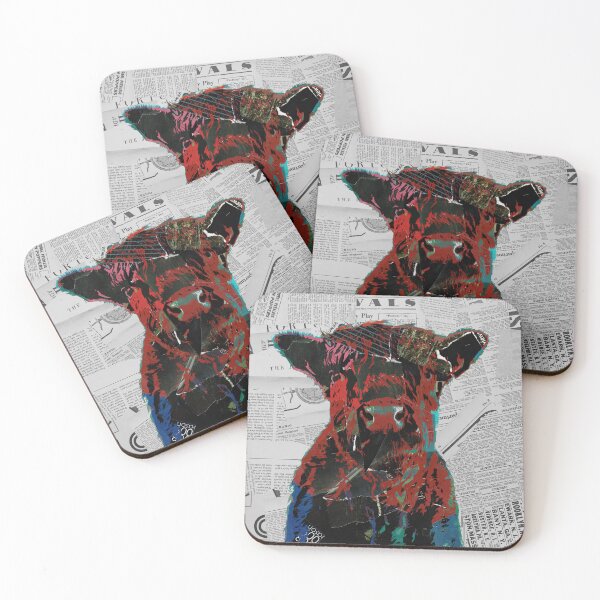 Item preview, Funky cow portrait paper collage designed and sold by WesternExposure.