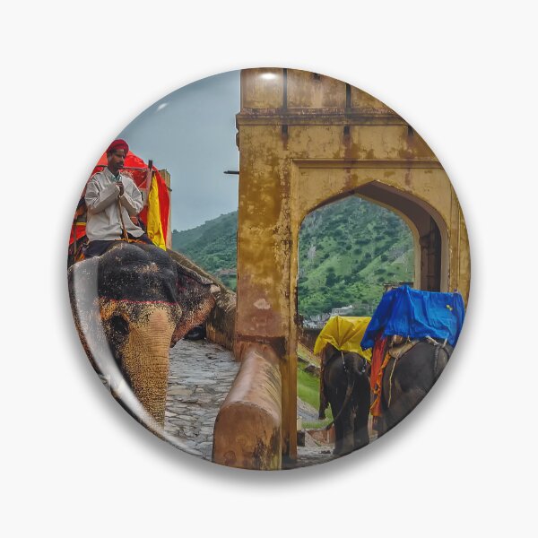 Item preview, Elephants at Amber Fort - Jaipur - Rajasthan - India designed and sold by TonyCrehan.