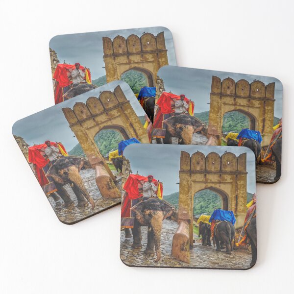 Item preview, Elephants at Amber Fort - Jaipur - Rajasthan - India designed and sold by TonyCrehan.