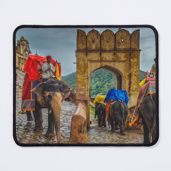 Item preview, Elephants at Amber Fort - Jaipur - Rajasthan - India designed and sold by TonyCrehan.