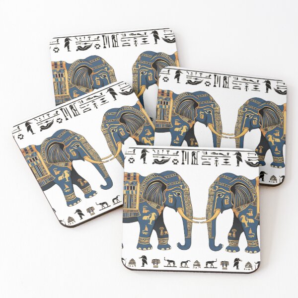 Item preview, Egyptian Hieroglyphics and Thai Elephant Fusion Design designed and sold by merve02shop.