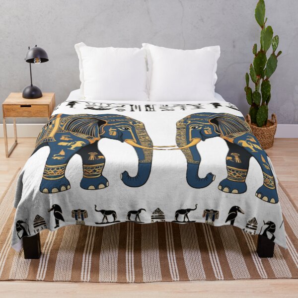 Item preview, Egyptian Hieroglyphics and Thai Elephant Fusion Design designed and sold by merve02shop.