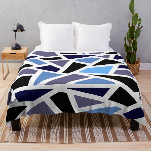 Item preview, Geodesic Abstract Pattern 12 Blue Lilac Black designed and sold by taiche.