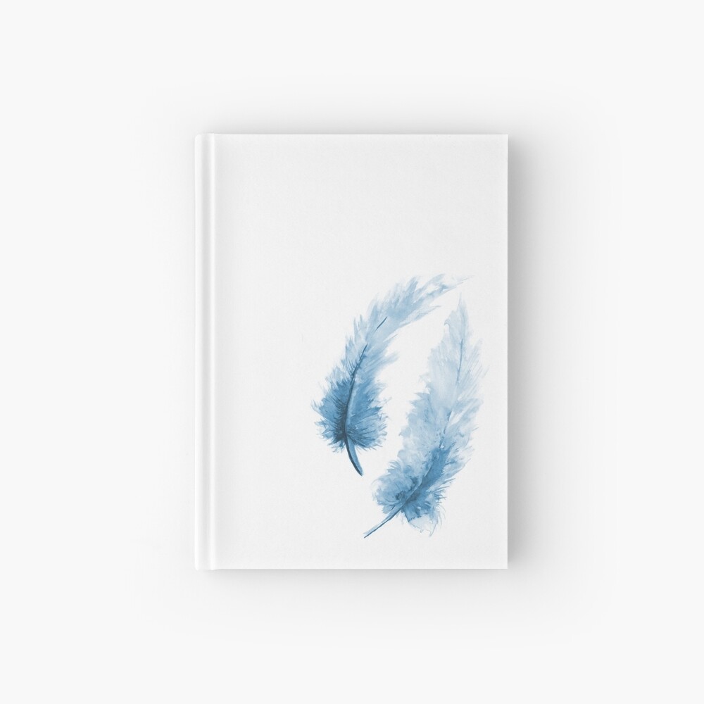 Blue feathers Hardcover Journal