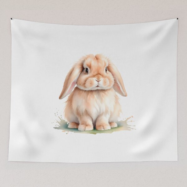 Item preview, Fluffy Bunny In Watercolor Style designed and sold by Adelberton.