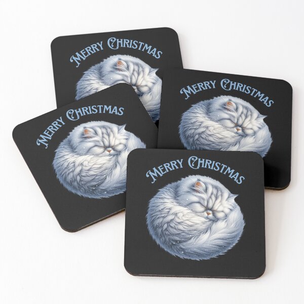 Item preview, Merry Christmas winter Chinchilla Persian cat designed and sold by BritishDelights.