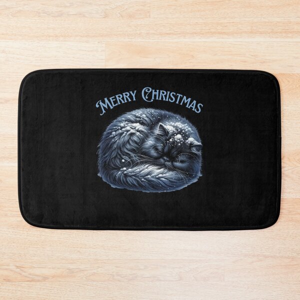 Item preview, Merry Christmas winter Black Persian cat designed and sold by BritishDelights.