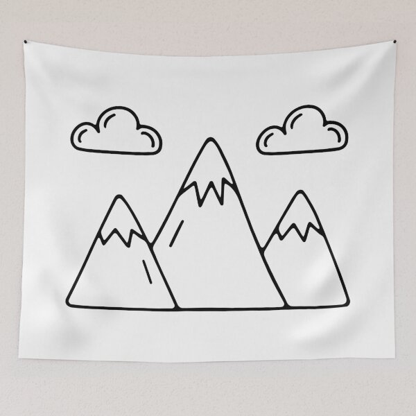 Item preview, Illustration of mountain peaks and clouds designed and sold by rasagamastore.