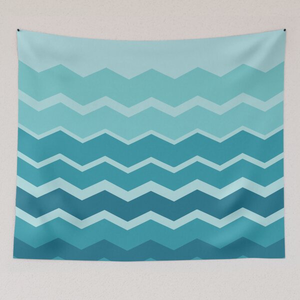 Item preview, A design of the chevron pattern with wave shapes in oceanic colors. designed and sold by HEMRO.