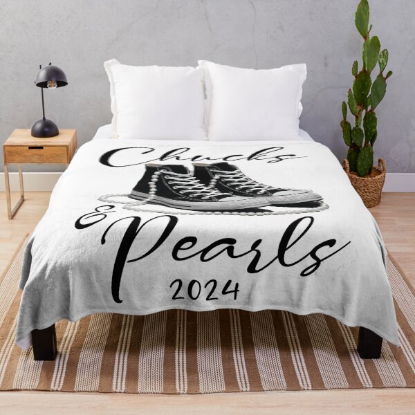Item preview, Chucks and Pearls Kamala Harris 2024 Vintage Feminist designed and sold by ivotee.
