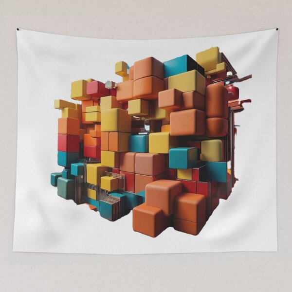 Item preview, Futuristic Cubist Block Design designed and sold by merve02shop.