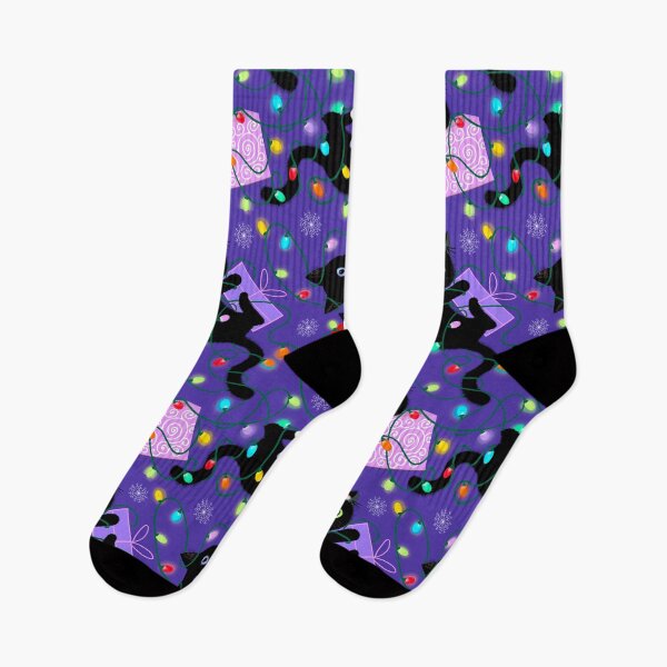 Item preview, Cute chaotic Christmas cats purple  designed and sold by QuirkyCatz.