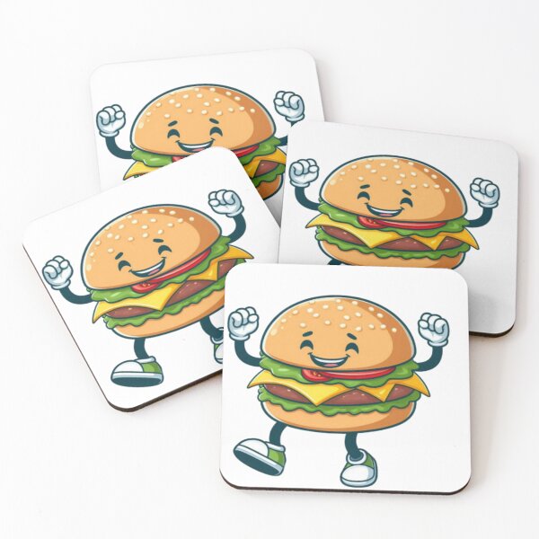 Item preview, cartoon dancing burger in trainers designed and sold by mr-mudge-store.
