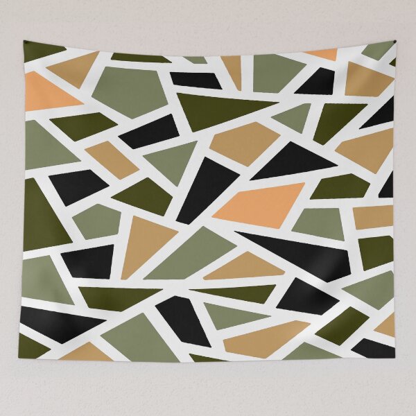 Item preview, Geodesic Abstract Pattern 15 Peach Khaki Brown designed and sold by taiche.
