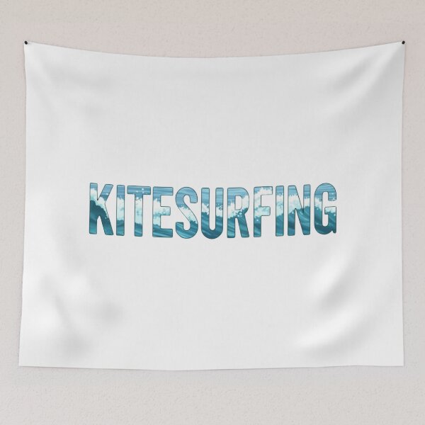 Item preview, Original and unisex kitesurfing typography design with waves background designed and sold by StyleFused.
