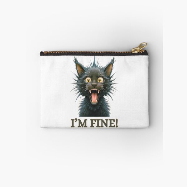 Item preview, I’m Fine - Funny Frazzled Cat Meme designed and sold by JesterKrewArt.