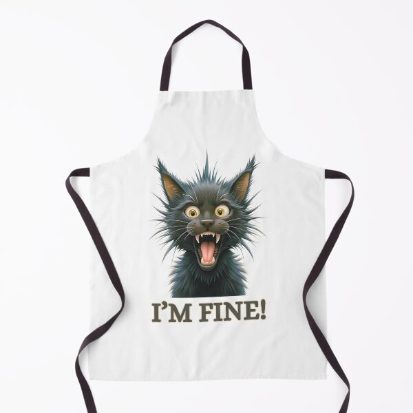 Item preview, I’m Fine - Funny Frazzled Cat Meme designed and sold by JesterKrewArt.