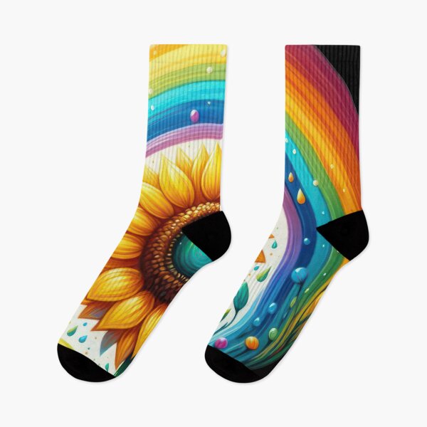 Item preview, Sunflower with a coloring rainbow Botanical Beauty Floral Arrangements designed and sold by Expressions-Sel.