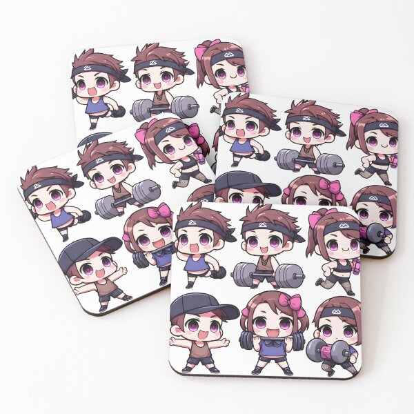 Item preview, Kawai lifting chibi characters pattern  designed and sold by StickyGuys.