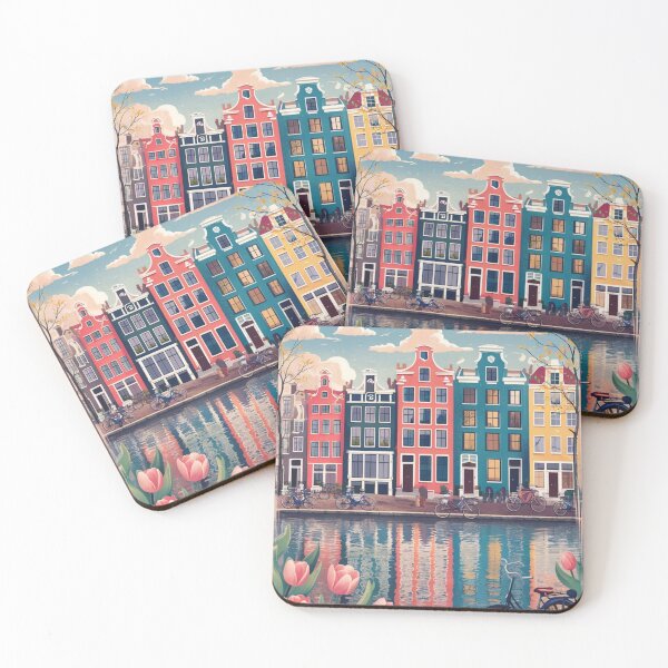 Item preview, Amsterdam Vintage Travel Poster designed and sold by TravelerRat.
